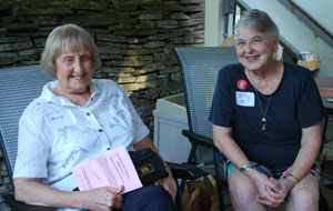 Marie McCrumb and Betty Gerstler at the Sept. 20 gathering of the Dexter Miller Community Co-op.