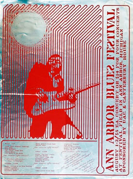 Promotional poster for the 1969 Ann Arbor Blues Festival. Photo courtesy Michael Erlewine