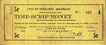 Ypsilanti Scrip Money