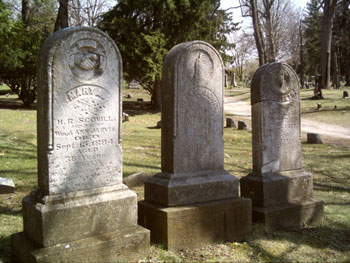 Highland cemetery gravestones