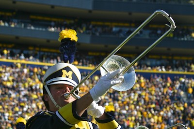 Michigan Marching Band trombone player