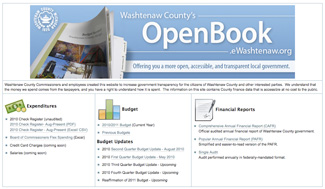 Screenshot of Washtenaw County's OpenBook website