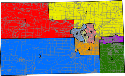 Approved redistricting plan for the Washtenaw County board of commissioners