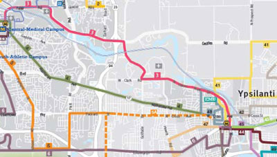 AATA Master Transit Plan Draft Map Ypsi