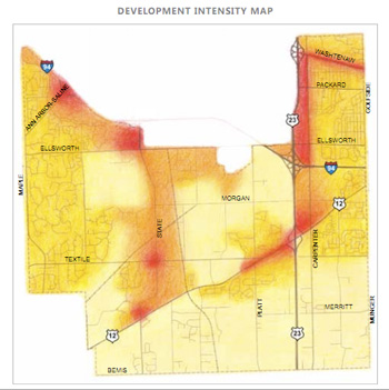 Pittsfield Township density heat map