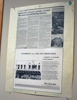 Page from an Ann Arbor News commemorative book