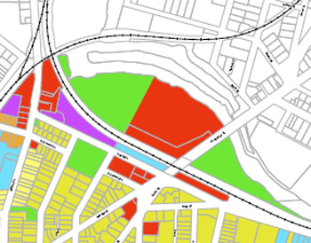 A detail from the Central Area Future Land Use map