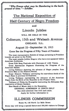 An advertisement for the Lincoln Jubilee in a spring 1915 issue of The Mediator magazine.