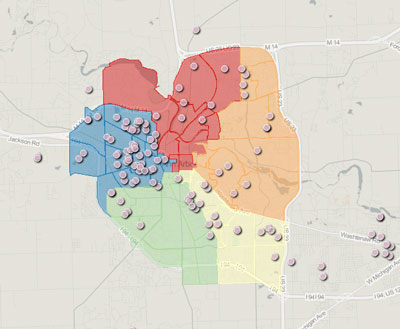 Ward 5 Chuck Warpehoski 2012 Campaign Finance Map