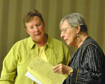 Left to right: Sandi Smith (Ward 1) and former councilmember and planning commissioner Jean Carlberg. 