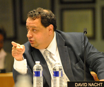 David Nacht makes a point during the meeting.