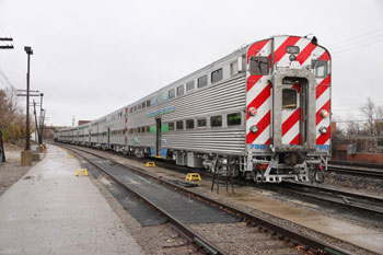 Passenger rail cars that were a part of a test run conducted on Nov. 13, 2012.