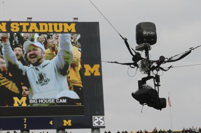 Skycam, University of Michgian football, Michigan Stadium, The Ann Arbor Chronicle