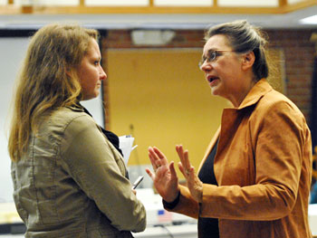 Left to right: city of Ann Arbor water quality manager Jennifer Lawson and Sabra Briere (Ward 1)