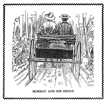 An illustration from Moreau's book depicts him and a confederate out to sell Bohemian oats."