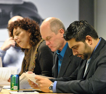 From left: DDA board member Joan Lowenstein, mayor John Hieftje, and Nader Nassif  
