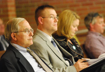 From left: AATA outside legal counsel Jerry Lax and AATA staff members Bill DeGroot and Mary Stasiak.