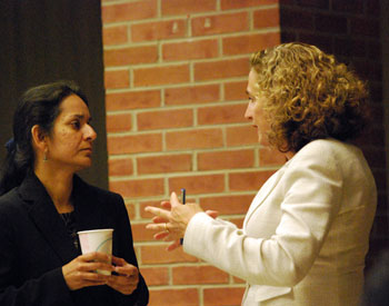 From left: Sumi Kailasapathy, Rochelle Lento, a Dykema attorney who is doing pro bono work for the Ann Arbor public housing commission in connection with the RAD conversion.