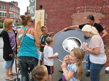 A phonograph made by Michael Flynn was showcased at the Chelsea Sounds and Sights Festival.