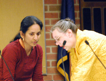 Ward 1 councilmembers Sumi Kailsasapathy and Sabra Briere.