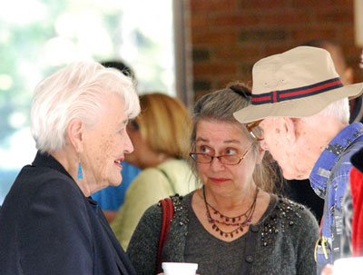 From left: former Ann Arbor city councilmember Eunice Burns, current councilmember Sabra Briere (Ward 1) and  a longtime Ann Arbor Democratic activist Doug Kelley.
