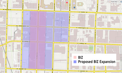 Main Street BIZ geographic area and expansion.