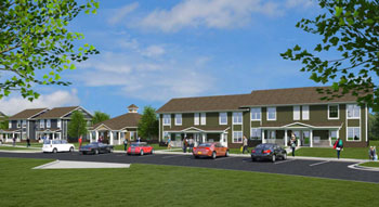 Rendering of North Maple Ann Arbor Housing Commission property after renovation.