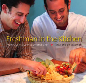 Cover art for the "Freshman in the Kitchen" cookbook. Ann Arbor resident Max Sussman is the brother on the left.