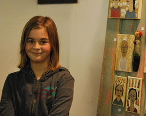 Ella Horwedel was helping out at the booth of her mother, artist Julie Fremuth.