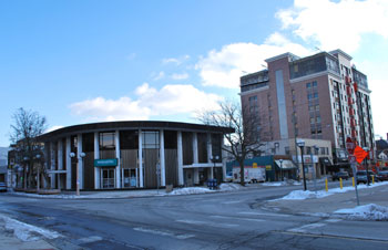 The National City Bank at the corner of East University and South University.