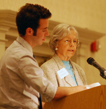 Alex Perlman and Molly Dobson represent the Ann Arbor Area Community Foundations 45-year span.
