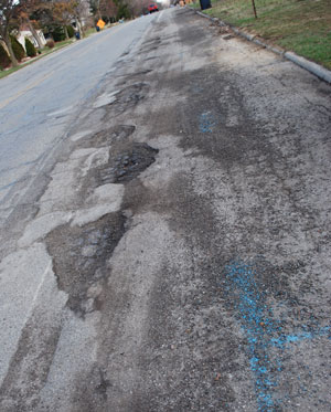 Potholes Along Maple Avenue in Ann Arbor
