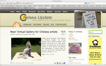 The home page for Chelsea Update, a new online news site.