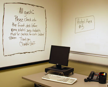 This room is available for members to use as temporary office space.