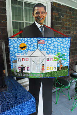 A cutout of Barack Obama