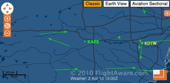 screen shot of FlightAware