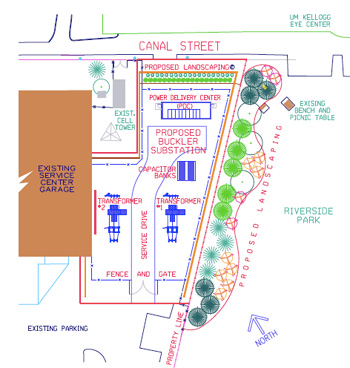Site plan for DTE Buckler substation