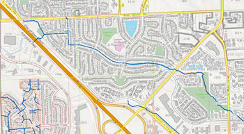 Partial area map of the area of study for the Malletts Creek
