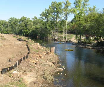 Site of the DTE/MichCon environmental remediation along the Huron River, near Argo Dam.