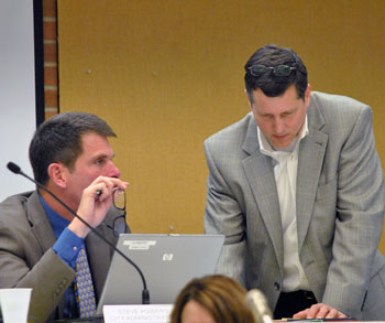 Left to right: city administrator Steve Powers and CFO Tom Crawford