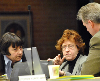 From left: Jane Lumm (Ward 2), assistant city attorney Mary Fales and Stephen Kunselman (Ward 3).